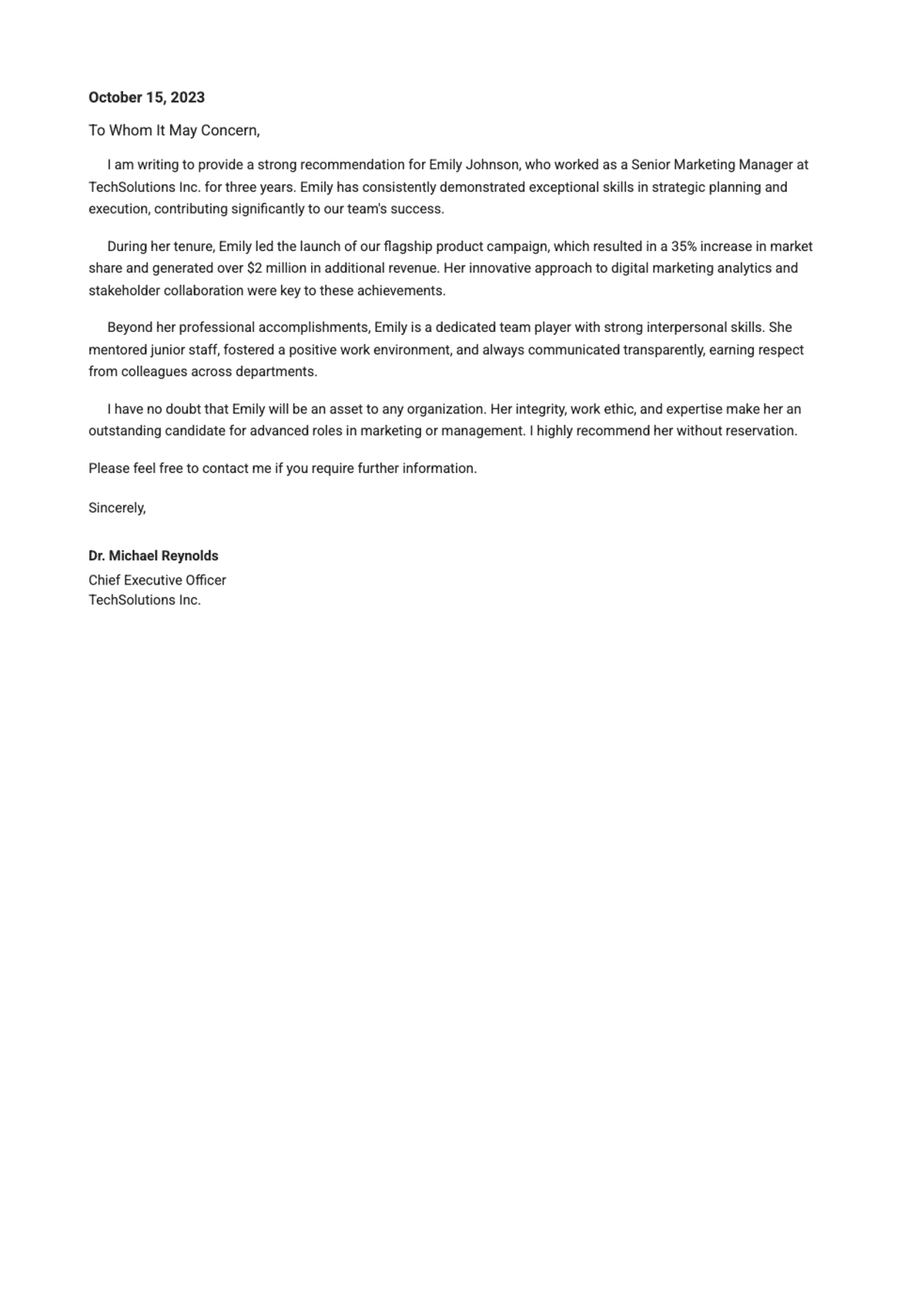Professional recommendation letter for Sarah Johnson from marketing director_variant_1